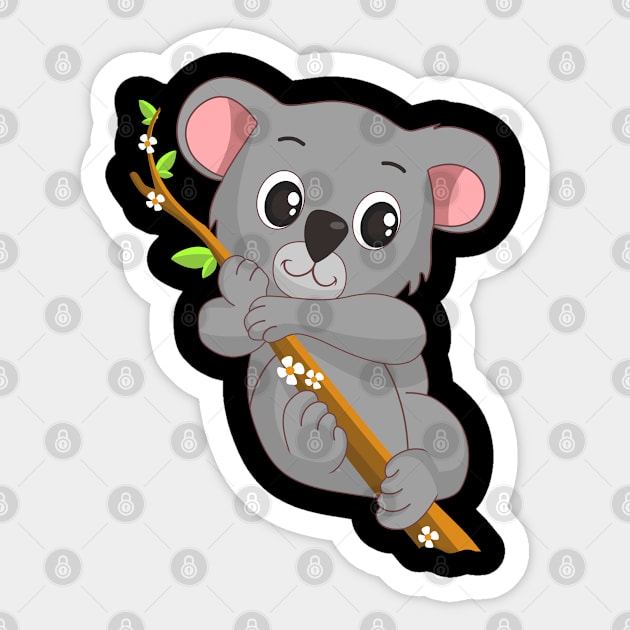 Koala Bear Hugging Tree Animal Sticker by TheBeardComic